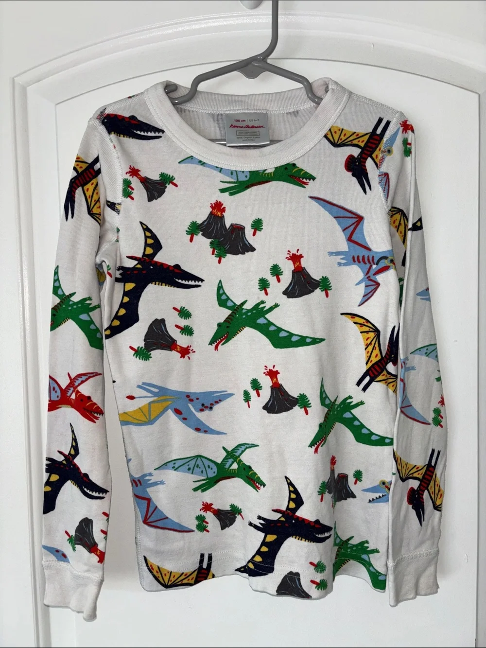 Hanna Andersson pterodactyl dinosaurs organic cotton pajamas set 120 6/7